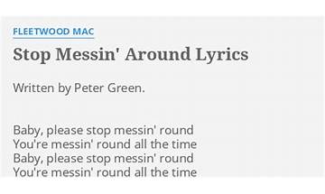 Stop Messin\' Around en Lyrics [Dave Edmunds]