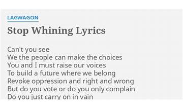 Stop Whining en Lyrics [Lagwagon]