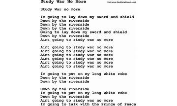 Study War No More en Lyrics [Willie Dixon]