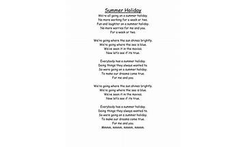 Summer Holiday en Lyrics [Cliff Richard]
