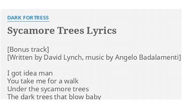 Sycamore Trees en Lyrics [Jimmy Scott]
