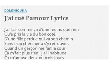TUE L\'AMOUR fr Lyrics [Disiz]