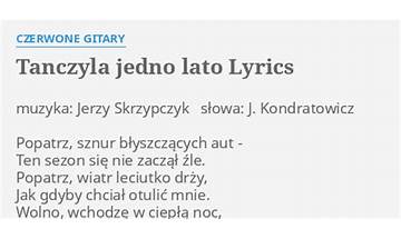 Tańczyła Jedno Lato pl Lyrics [Czerwone Gitary]