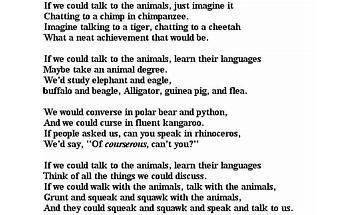Talk To The Animals en Lyrics [Anthony Newley]