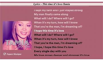Tamia – This Time Its Love + {Lyrics}