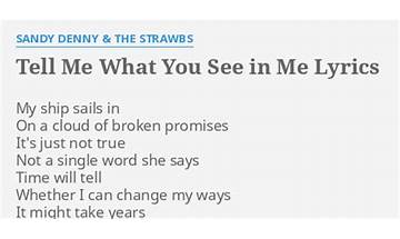 Tell Me What You See in Me en Lyrics [Sandy Denny & The Strawbs]