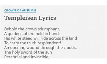 Templeisen en Lyrics [Crown Of Autumn]