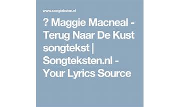 Terug Naar De Kust nl Lyrics [Maggie MacNeal]