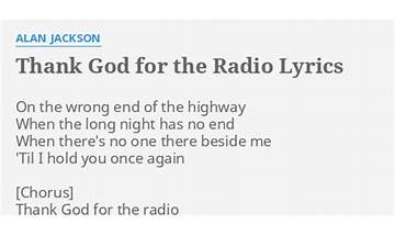 Thank God for the Radio en Lyrics [Johniepee]