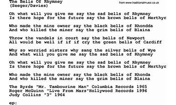 The Bells of Rhymney en Lyrics [Judy Collins]