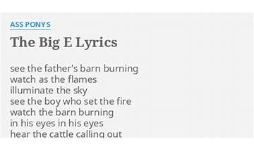 The Big E en Lyrics [Ass Ponys]