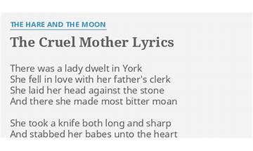 The Cruel Mother en Lyrics [Judy Collins]