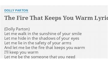 The Fire That Keeps You Warm en Lyrics [Dolly Parton]