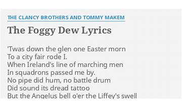 The Foggy Dew en Lyrics [The Clancy Brothers & Tommy Makem]