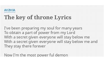 The Key Of Throne en Lyrics [Avzhia]