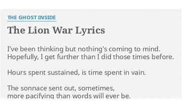 The Lion War en Lyrics [The Ghost Inside]