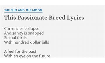 The Passionate Breed en Lyrics [The Sun and The Moon (UK)]
