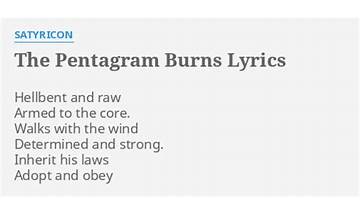 The Pentagram Burns en Lyrics [Satyricon]