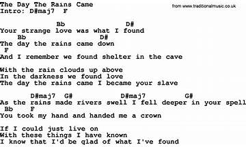 The Rains Came en Lyrics [B.J. Thomas]