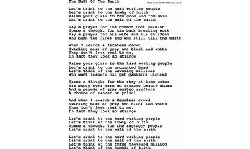 The Salt of the Earth en Lyrics [Joan Baez]