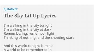 The Sky Lit Up en Lyrics [Overhead]