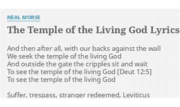 The Temple of the Living God en Lyrics [Neal Morse]