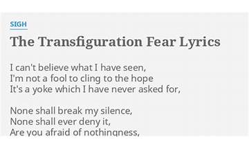 The Transfiguration Fear en Lyrics [Sigh]