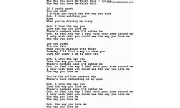 The Way That You Love Me en Lyrics [Vanessa Williams]