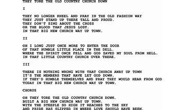 They Tore The Old Country Church Down en Lyrics [The Browns]