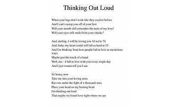 Thinking Out Loud en Lyrics [Deep Sea Peach Tree]