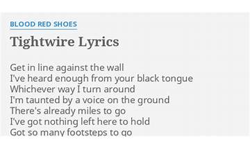 Tightwire en Lyrics [Blood Red Shoes]