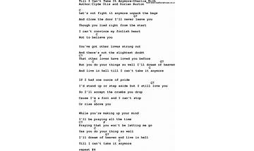 Till I Can\'t Take It Anymore en Lyrics [The Beautiful South]
