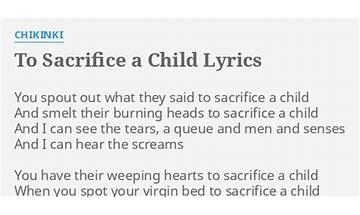 To Sacrifice A Child en Lyrics [Chikinki]