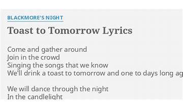 Toast to Tomorrow en Lyrics [Blackmore\'s Night]