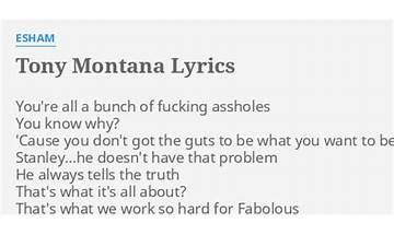Tony Montana en Lyrics [Esham]