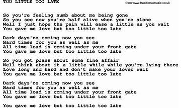 Too Little Too Late en Lyrics [JoJo]