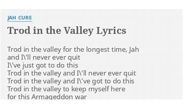 Troddin the valley en Lyrics [Jah Cure]