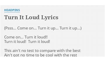Turn It Loud en Lyrics [The Headpins]
