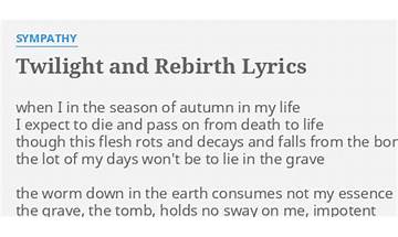Twilight And Rebirth en Lyrics [Sympathy]