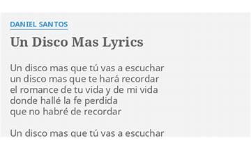 Un Disco Mas es Lyrics [Charlie Zaa]