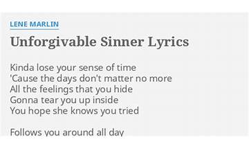 Unforgivable Sinner en Lyrics [Marion Raven]