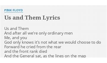 Us and Them en Lyrics [Pink Floyd]
