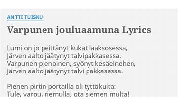 Varpunen Jouluaamuna fi Lyrics [Tarja]