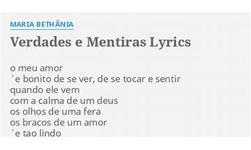 Verdades e mentiras pt Lyrics [Maria Bethânia]