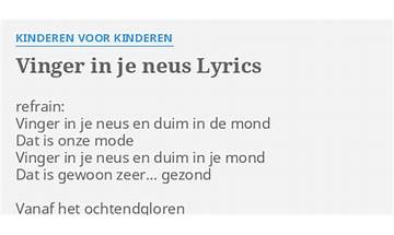 Vinger In Je Neus nl Lyrics [Kinderen voor Kinderen]