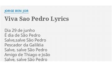 Viva São Pedro pt Lyrics [Jorge Ben Jor]
