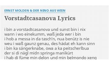 Vorstadtcasanova de Lyrics [Rainhard Fendrich]