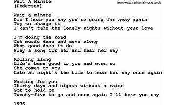 Wait a Minute en Lyrics [My Vitriol]