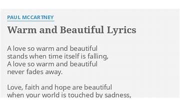 Warm and Beautiful en Lyrics [Paul McCartney & Wings]