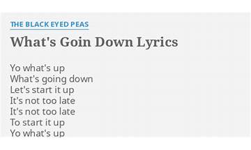 What\'s Goin\' Down en Lyrics [Black Eyed Peas]